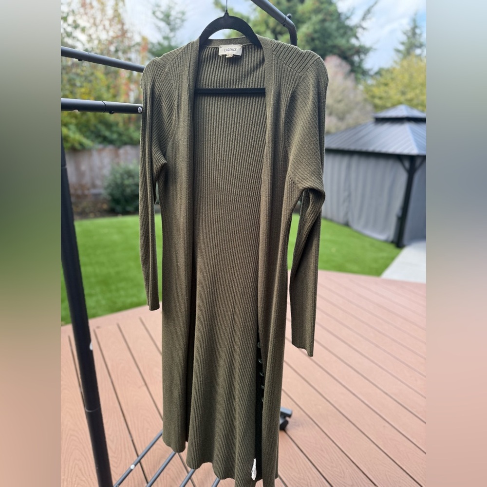 L'AGENCE Olive Longline Cardigan
